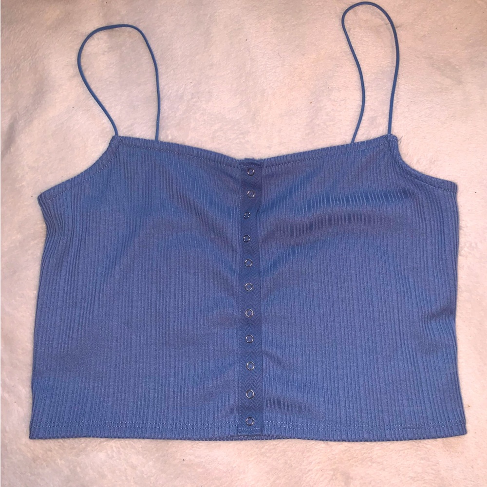 Blue Cropped Tank Top